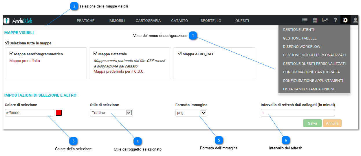 Configurazione della cartografia