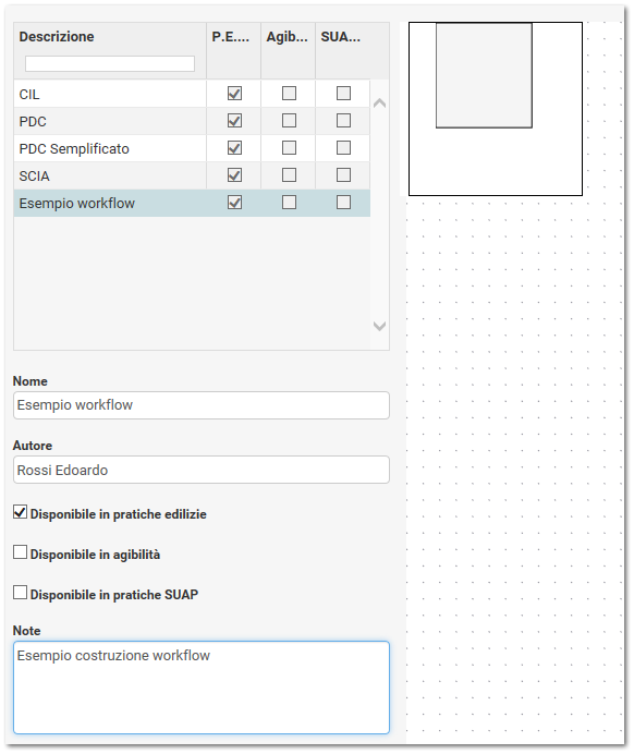 Creazione e modifica di un workflow
