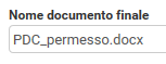 1. Nome del documento in uscita