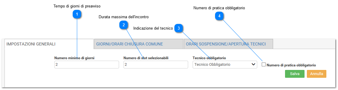 Impostazioni generali