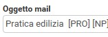 8. Oggetto dell'email