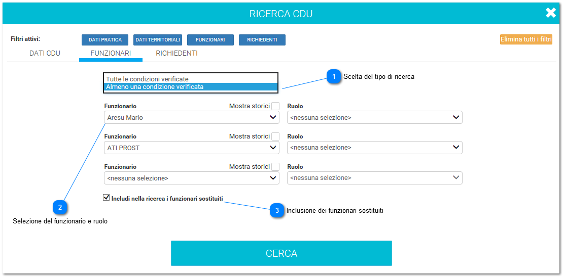 Ricerca nei funzionari 