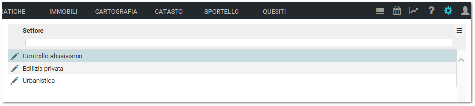 Settori comunali