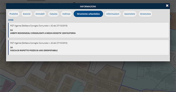 Importazione strumento urbanistico comunale